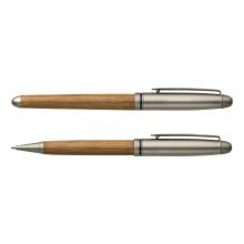 Parure de 2 stylos | Bambou | Encre bleue | 8035784 Brun