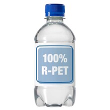 Bouteille d'eau | Pas cher | 330 ml | 100% plastique recyclé | Eau plate  | 4333001 Bleu