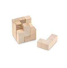 Puzzle en bois dans une poche coton