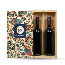 Boîte à vin | 2 compartiments | Couvercle coulissant avec impression 1 à 4 couleurs | maxp010 