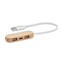 Hub USB | 3 ports | bambou | 8756848 